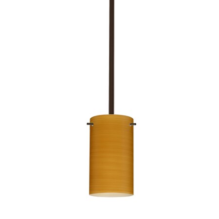 Besa Lighting Stilo 7 Stem Pendant, Oak, Bronze Finish, 1x40W Candelabra 1TT-4404OK-BR